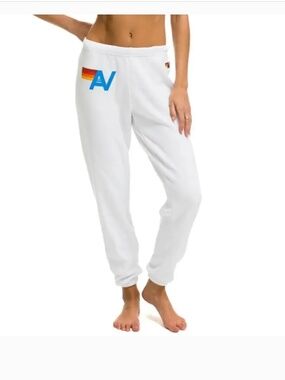 Aviator Nation White Sweatpants, Small